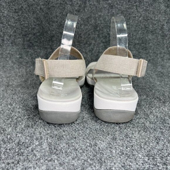 Clarks Cloudsteppers Sandals Women's Size 11 Tan Grey‎ Adjustable Strap Sandals - Picture 5 of 12